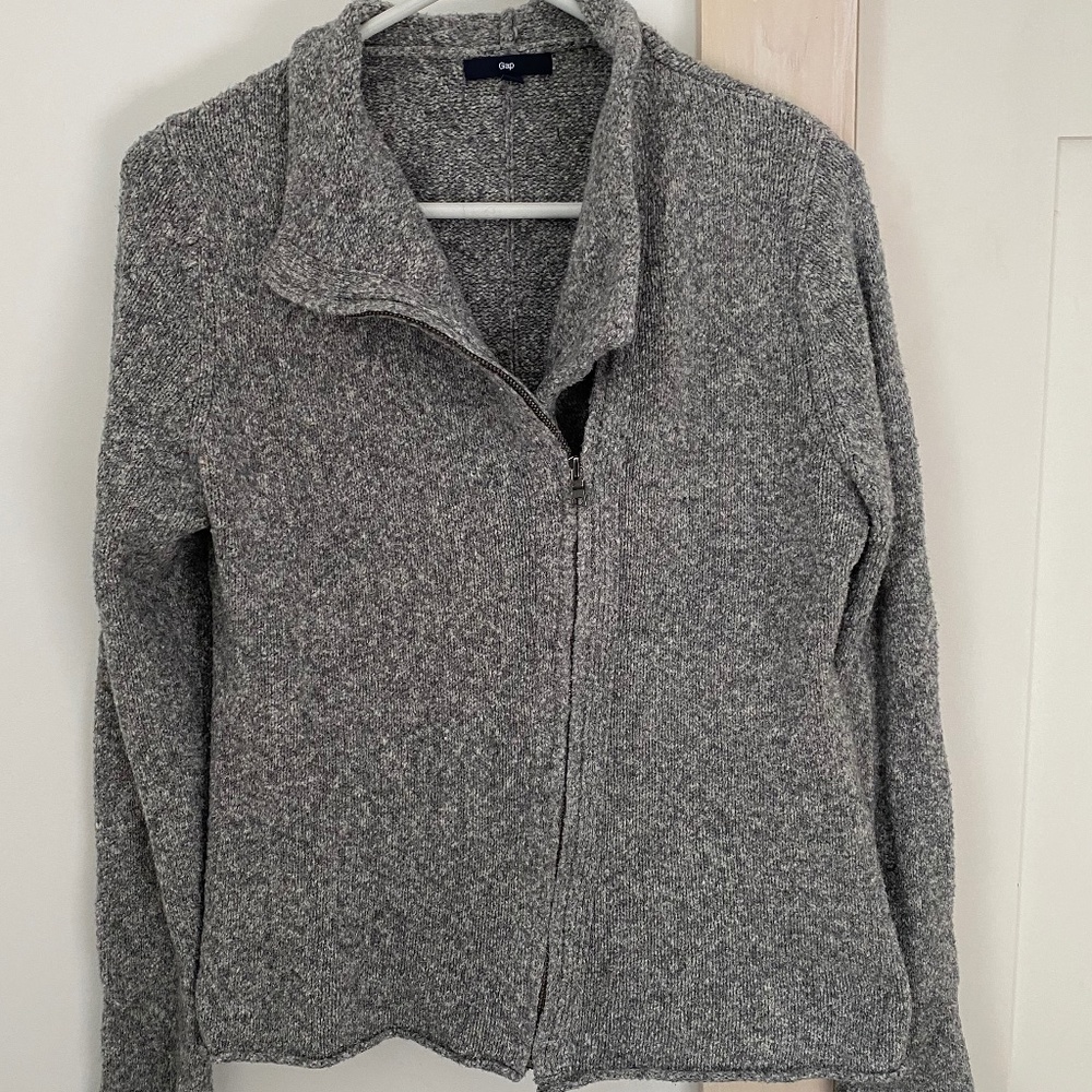 Gap Gray Full Zip Sweater Jacket Sz. M
